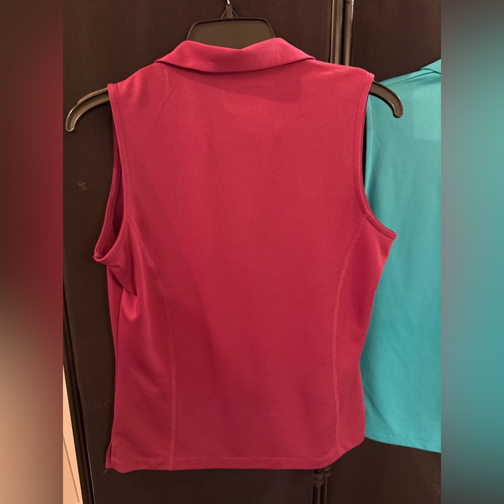 2 PGA Tour sleeveless tops. Sz. M Fushia & Teal - Picture 3 of 9
